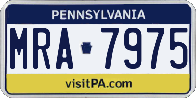 PA license plate MRA7975