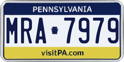 PA license plate MRA7979
