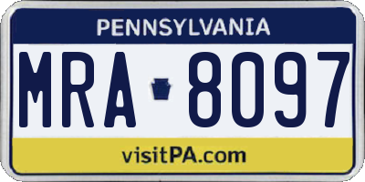 PA license plate MRA8097