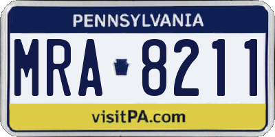 PA license plate MRA8211