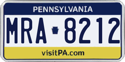 PA license plate MRA8212