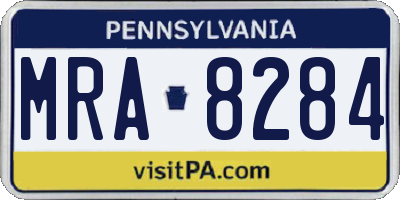 PA license plate MRA8284