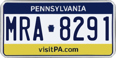 PA license plate MRA8291