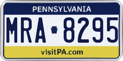 PA license plate MRA8295
