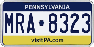 PA license plate MRA8323