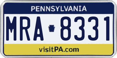PA license plate MRA8331