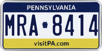 PA license plate MRA8414