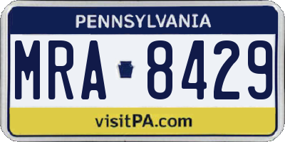 PA license plate MRA8429