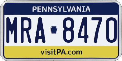 PA license plate MRA8470