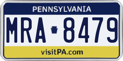 PA license plate MRA8479