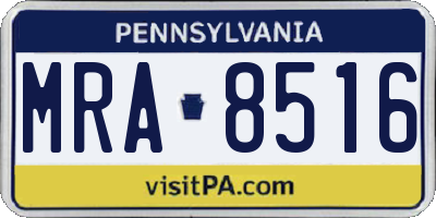 PA license plate MRA8516