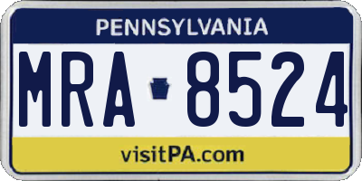 PA license plate MRA8524