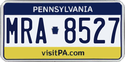 PA license plate MRA8527
