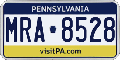 PA license plate MRA8528