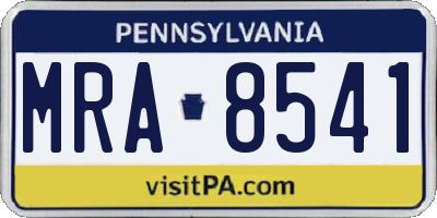 PA license plate MRA8541