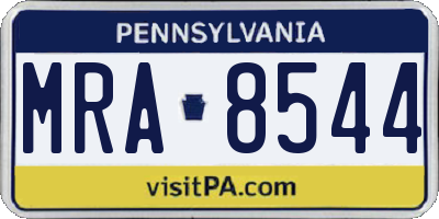 PA license plate MRA8544