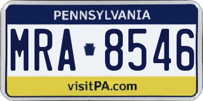 PA license plate MRA8546