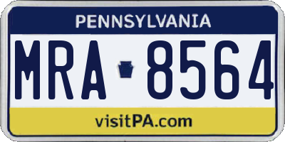 PA license plate MRA8564
