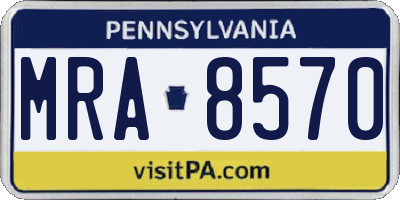 PA license plate MRA8570
