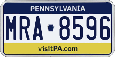 PA license plate MRA8596
