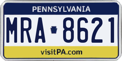 PA license plate MRA8621