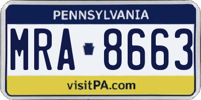 PA license plate MRA8663