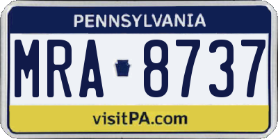 PA license plate MRA8737