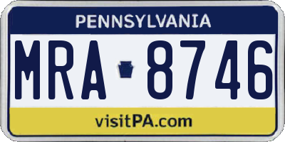 PA license plate MRA8746