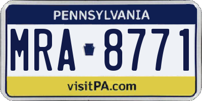 PA license plate MRA8771
