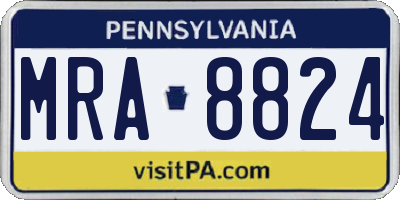 PA license plate MRA8824