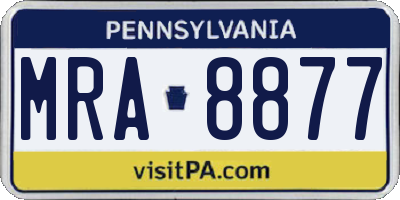 PA license plate MRA8877