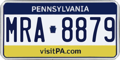 PA license plate MRA8879