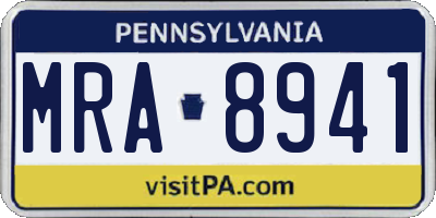 PA license plate MRA8941