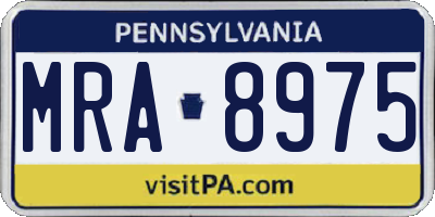 PA license plate MRA8975