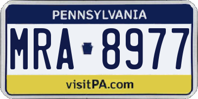 PA license plate MRA8977