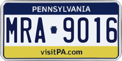 PA license plate MRA9016