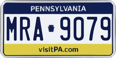 PA license plate MRA9079