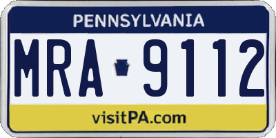 PA license plate MRA9112