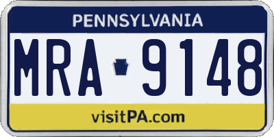 PA license plate MRA9148