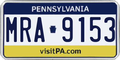 PA license plate MRA9153