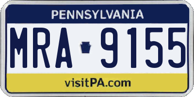 PA license plate MRA9155