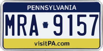 PA license plate MRA9157
