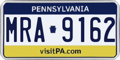 PA license plate MRA9162