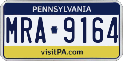 PA license plate MRA9164
