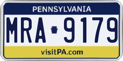 PA license plate MRA9179