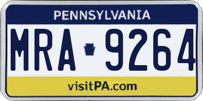 PA license plate MRA9264