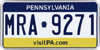 PA license plate MRA9271