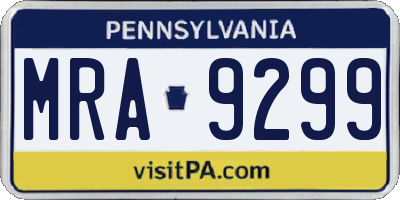 PA license plate MRA9299