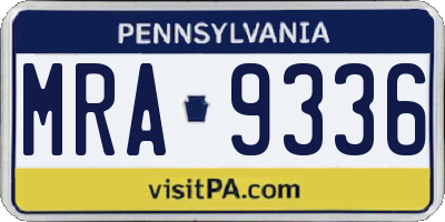 PA license plate MRA9336