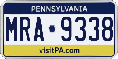 PA license plate MRA9338